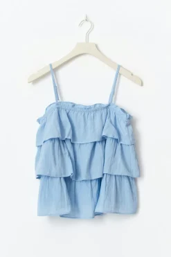 Gina Tricot Y frill top Blå Clearance