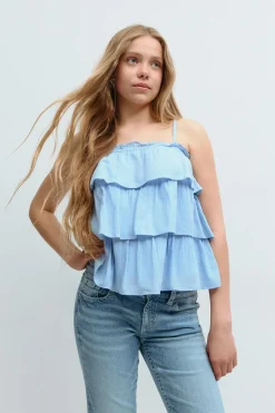 Gina Tricot Y frill top Blå Clearance