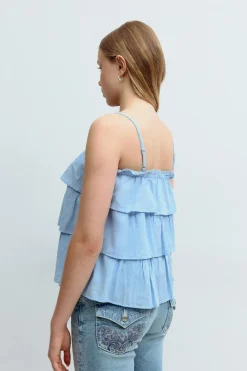 Gina Tricot Y frill top Blå Clearance