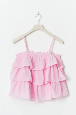 Gina Tricot Y frill top Rosa