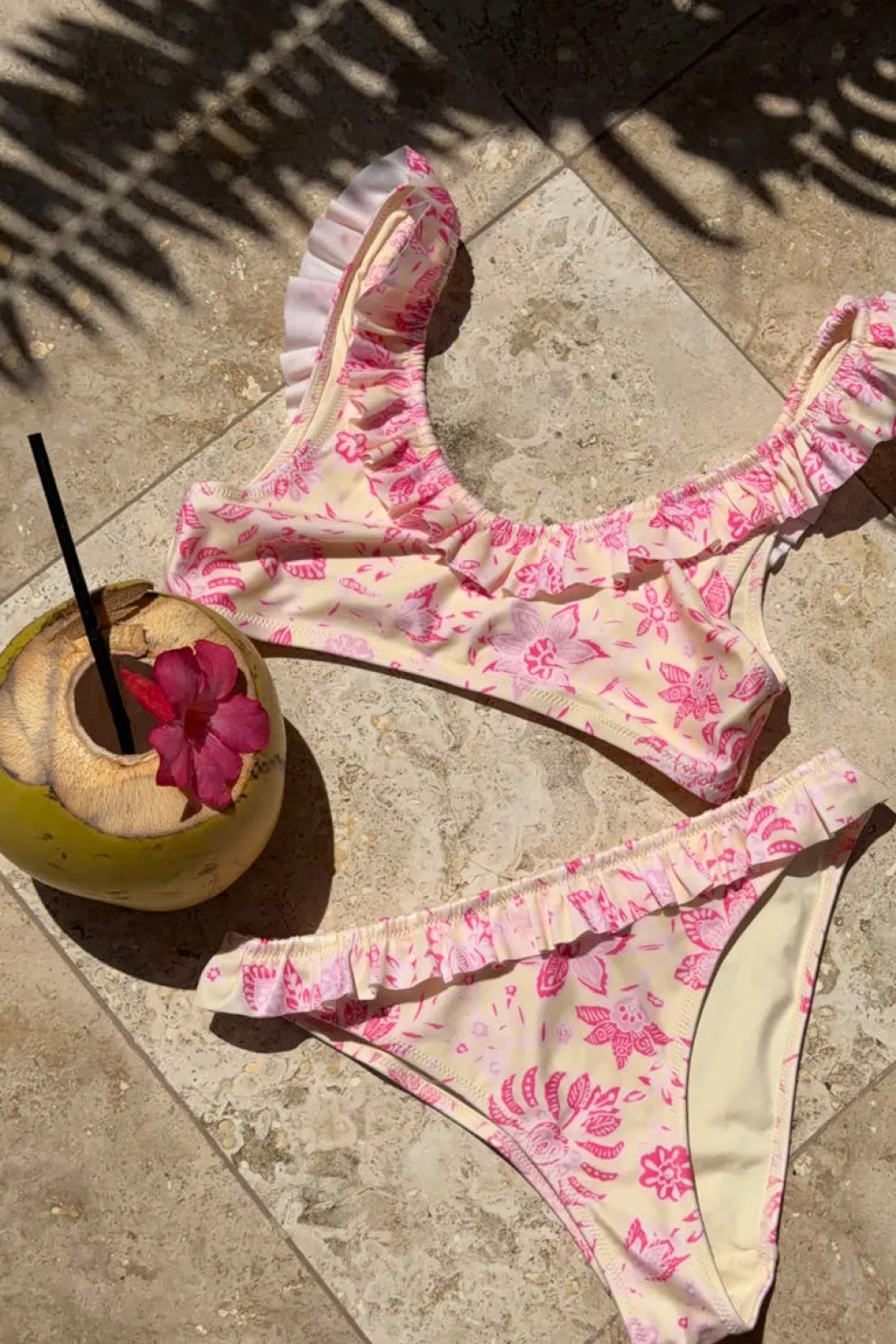 Gina Tricot Y grace ruffle bikini set Rosa Discount