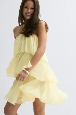 Gina Tricot Y halterneck dress Gul Sale
