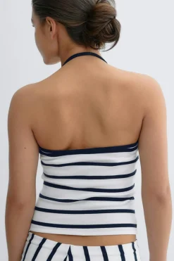 Gina Tricot Y halterneck singlet Blå Discount