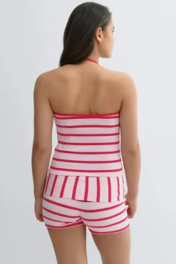 Gina Tricot Y halterneck singlet Rosa New