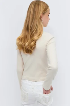 Gina Tricot Y 2 in 1 lace rib cardigan Hvit Best