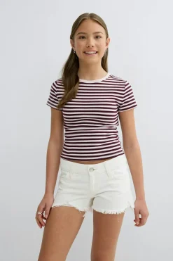 Gina Tricot Y jeanique low denim shorts |Hvit Clearance