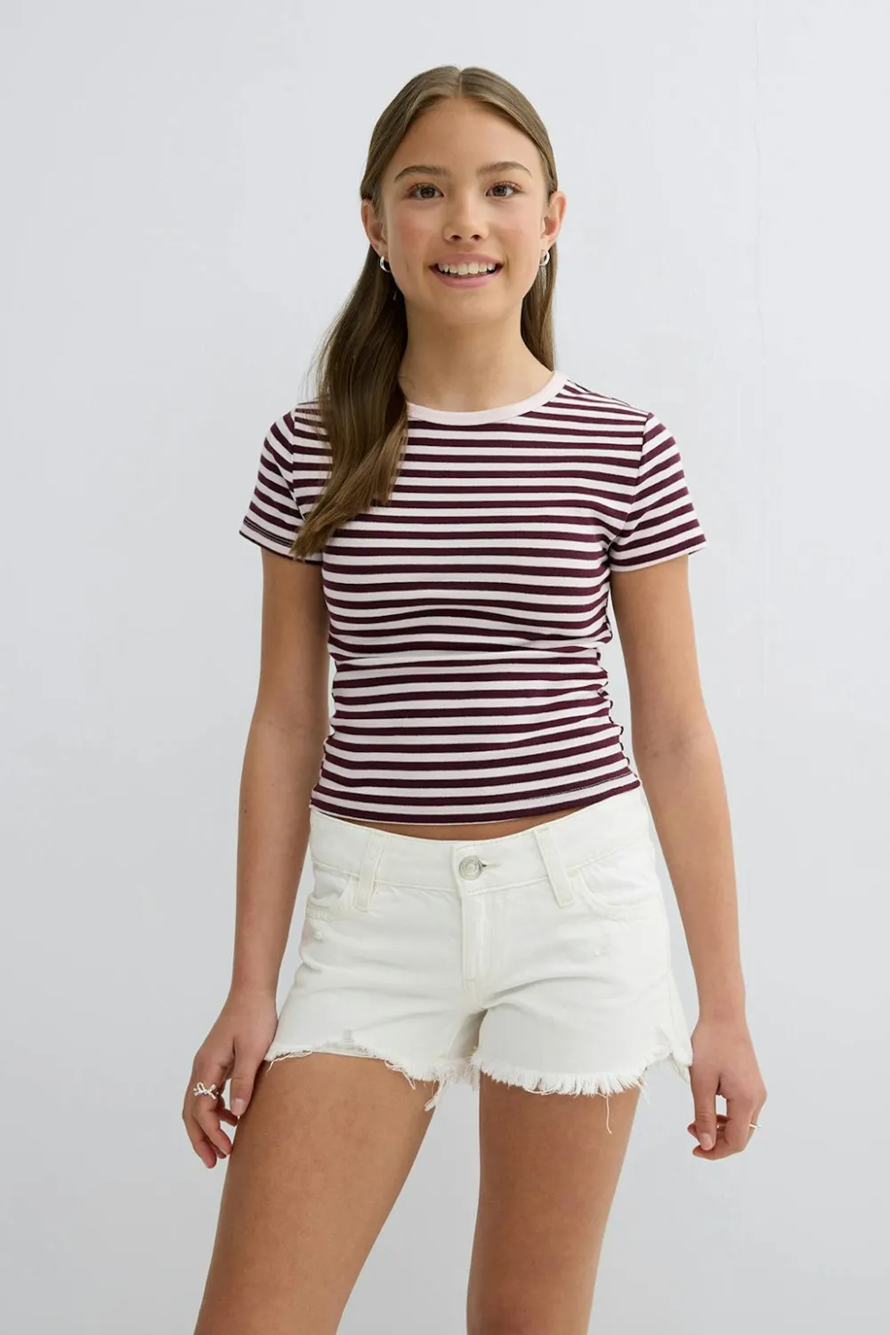 Gina Tricot Y jeanique low denim shorts |Hvit Clearance