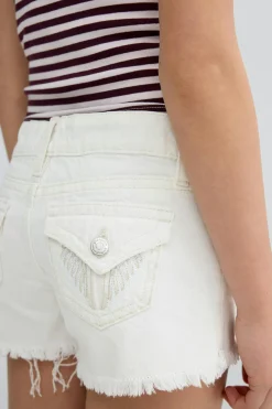 Gina Tricot Y jeanique low denim shorts |Hvit Clearance