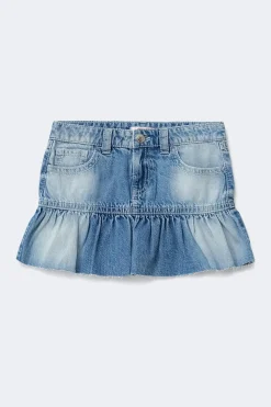 Gina Tricot Y jeanova frill denim skirt Blå Discount
