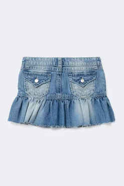Gina Tricot Y jeanova frill denim skirt Blå Discount