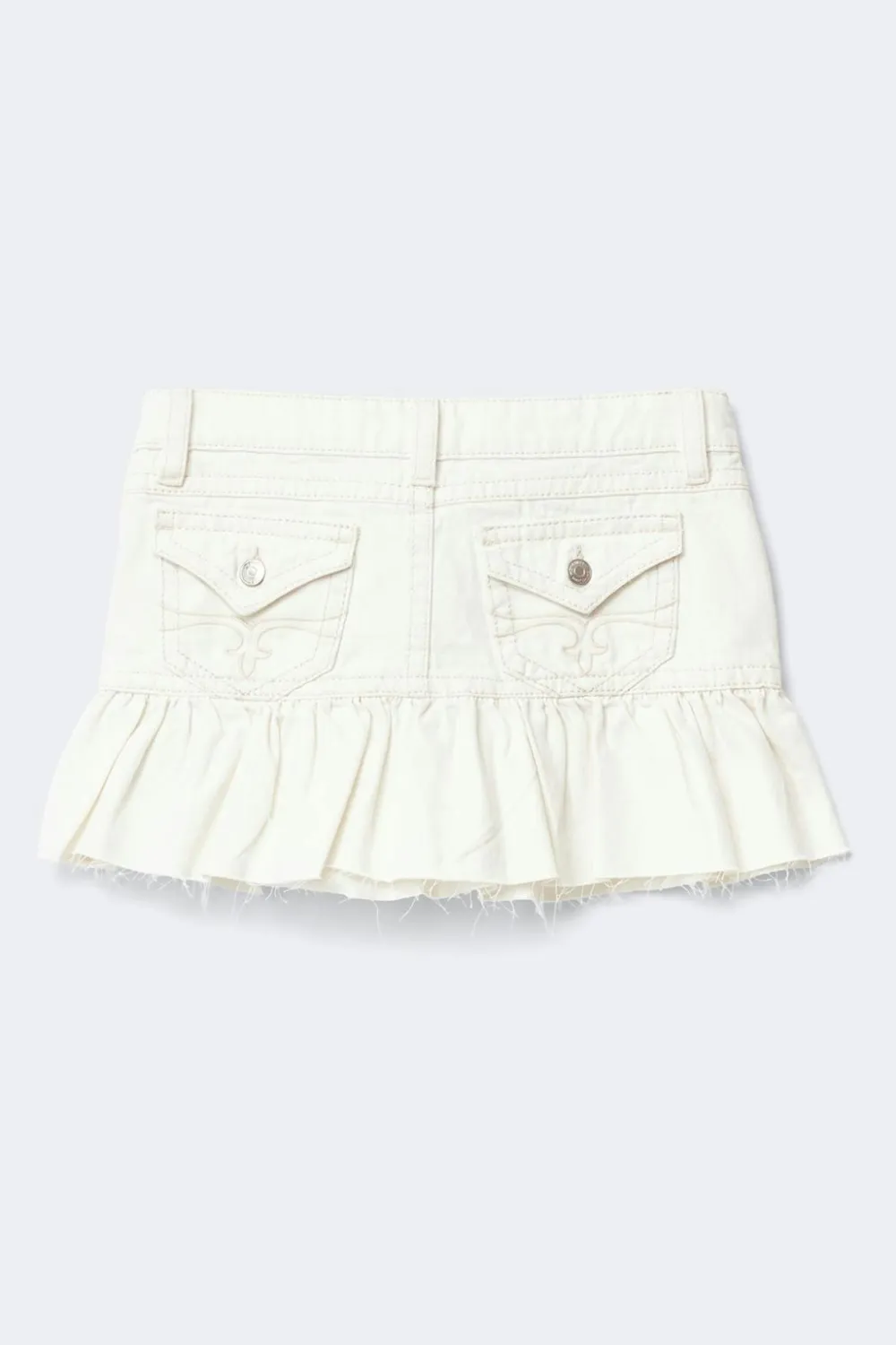 Gina Tricot Y jeanova frill denim skirt Hvit Outlet