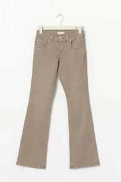 Gina Tricot Y2k low bootcut jeans Beige New