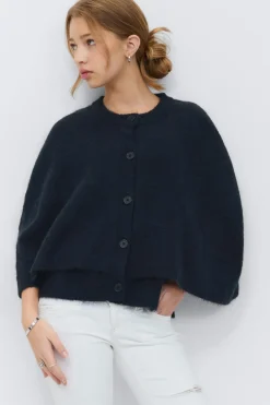 Gina Tricot Y knitted cape cardigan Blå Best