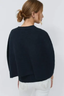 Gina Tricot Y knitted cape cardigan Blå Best