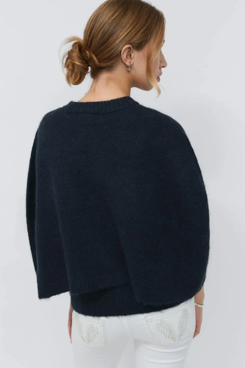 Gina Tricot Y knitted cape cardigan Blå Best