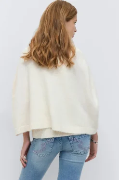 Gina Tricot Y knitted cape cardigan Hvit Clearance