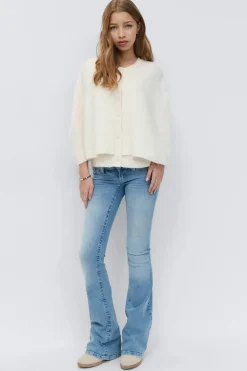 Gina Tricot Y knitted cape cardigan Hvit Clearance
