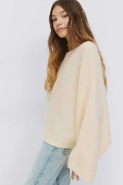 Gina Tricot Y knitted poncho sweater Gul Discount