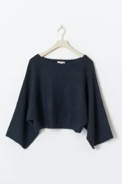 Gina Tricot Y knitted poncho sweater Blå Best