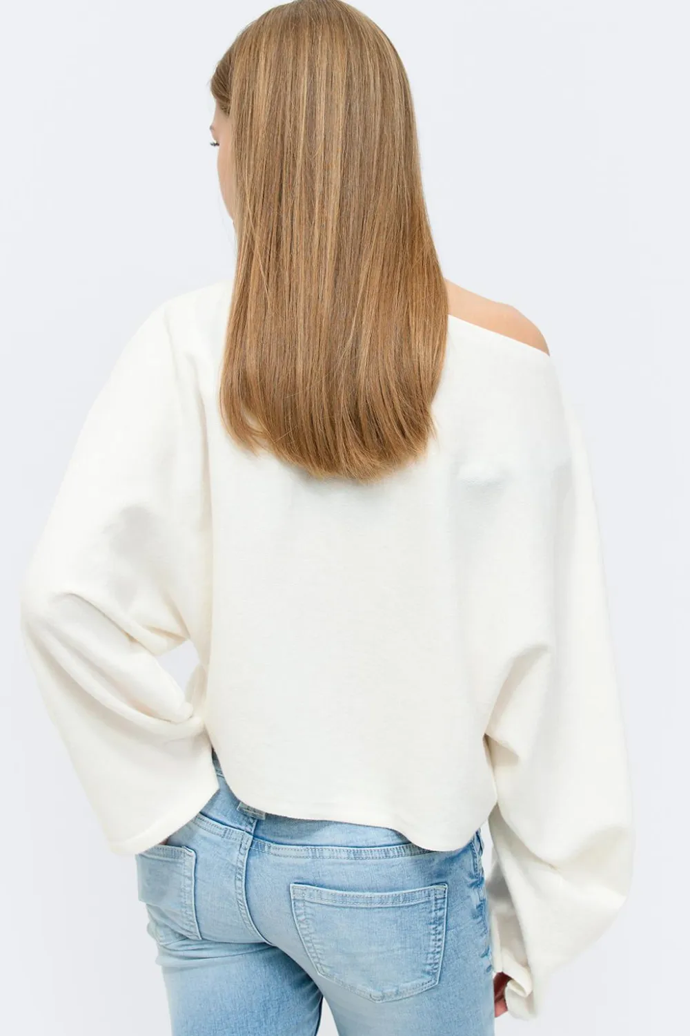 Gina Tricot Y knitted poncho top Hvit