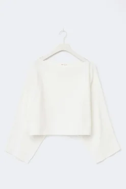 Gina Tricot Y knitted poncho top Hvit