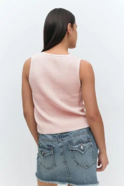 Gina Tricot Y knitted vest Rosa Online
