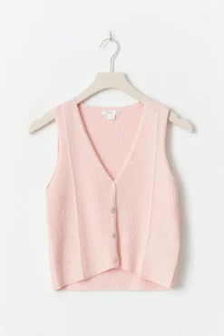 Gina Tricot Y knitted vest Rosa Online