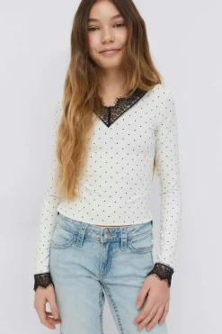 Gina Tricot Y lace top Hvit Best