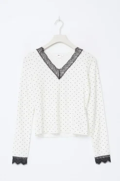 Gina Tricot Y lace top Hvit Best