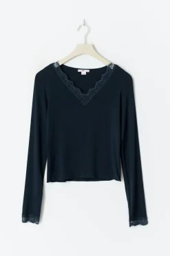 Gina Tricot Y lace top Blå Best