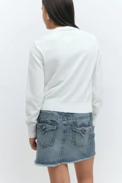 Gina Tricot Y lightweight rib jacket Hvit New