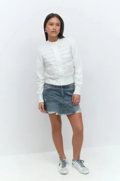 Gina Tricot Y lightweight rib jacket Hvit New