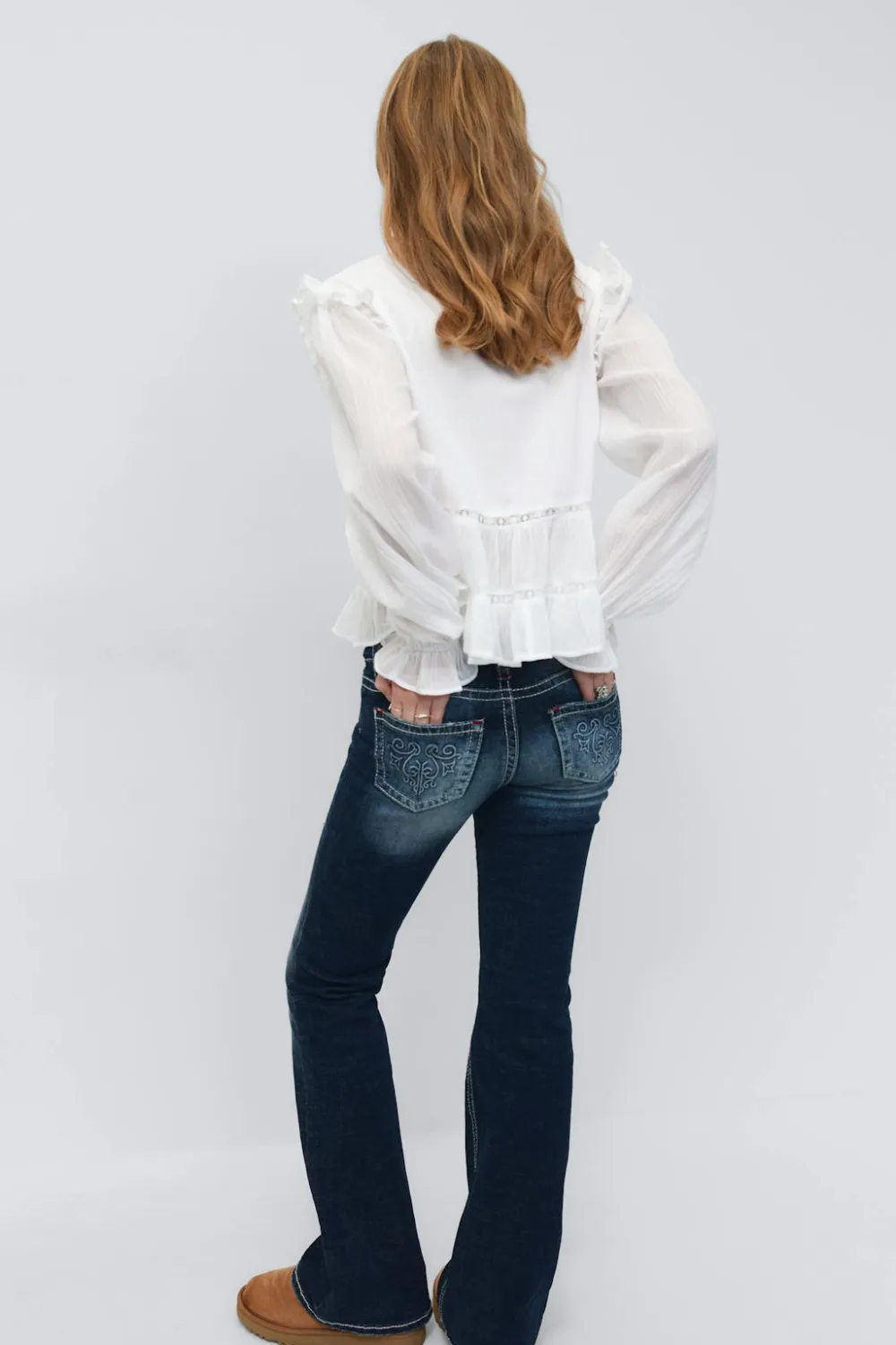 Gina Tricot Y long sleeve blouse Hvit Sale