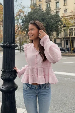 Gina Tricot Y long sleeve blouse Rosa Outlet