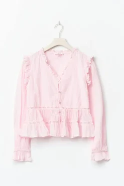 Gina Tricot Y long sleeve blouse Rosa Outlet