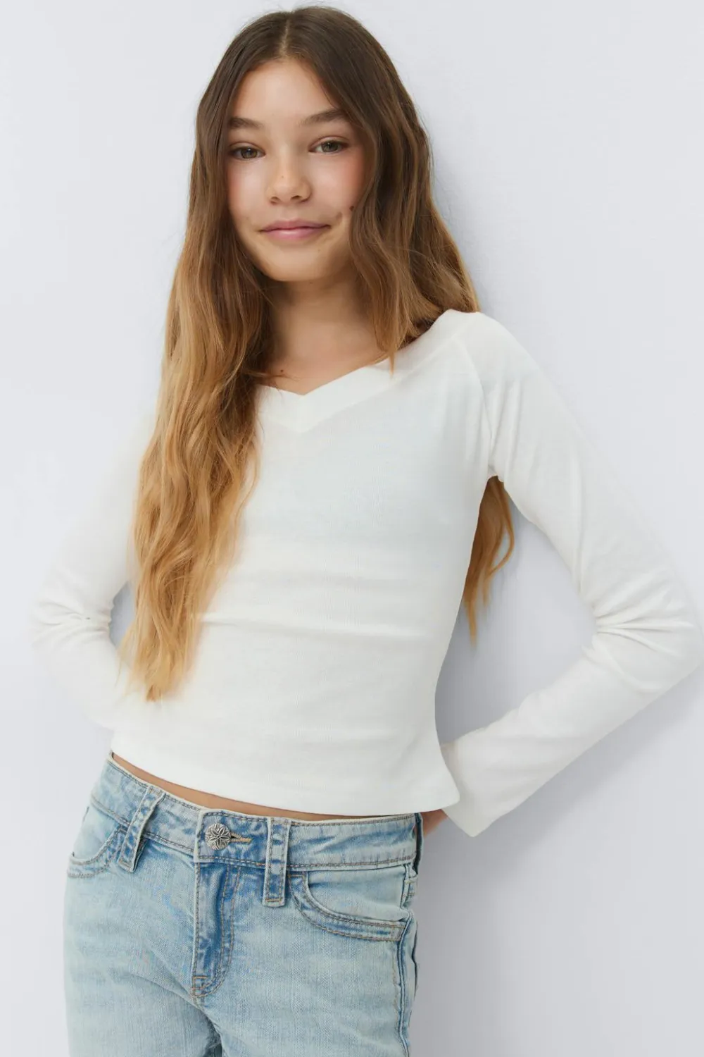 Gina Tricot Y long sleeve top Hvit Discount