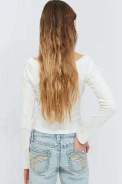 Gina Tricot Y long sleeve top Hvit Discount