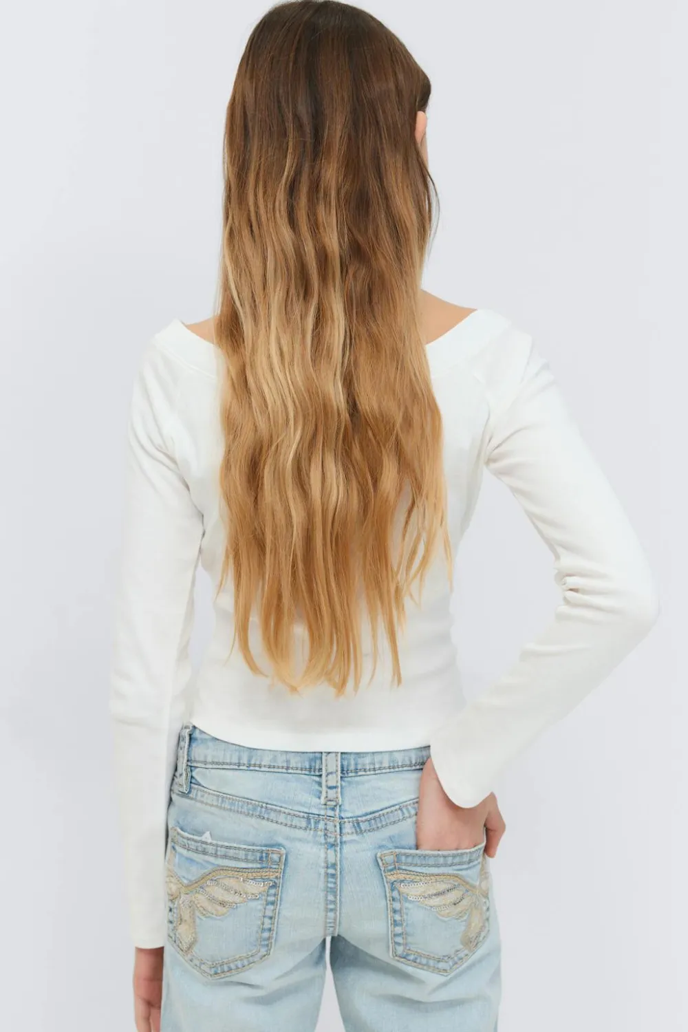 Gina Tricot Y long sleeve top Hvit Discount