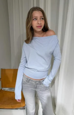 Gina Tricot Y long sleeve top Blå Best