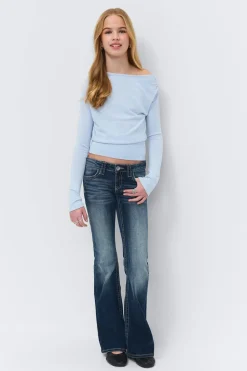 Gina Tricot Y long sleeve top Blå Best
