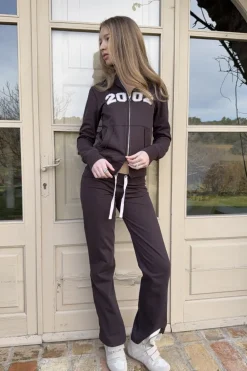 Gina Tricot Y low flare sweatpants Brun Clearance