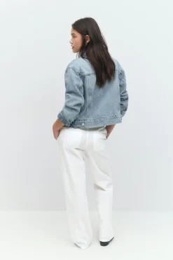 Gina Tricot Y low linen blend trousers Hvit New