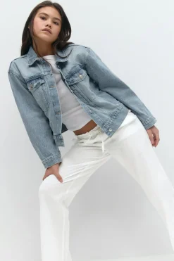 Gina Tricot Y low linen blend trousers Hvit New