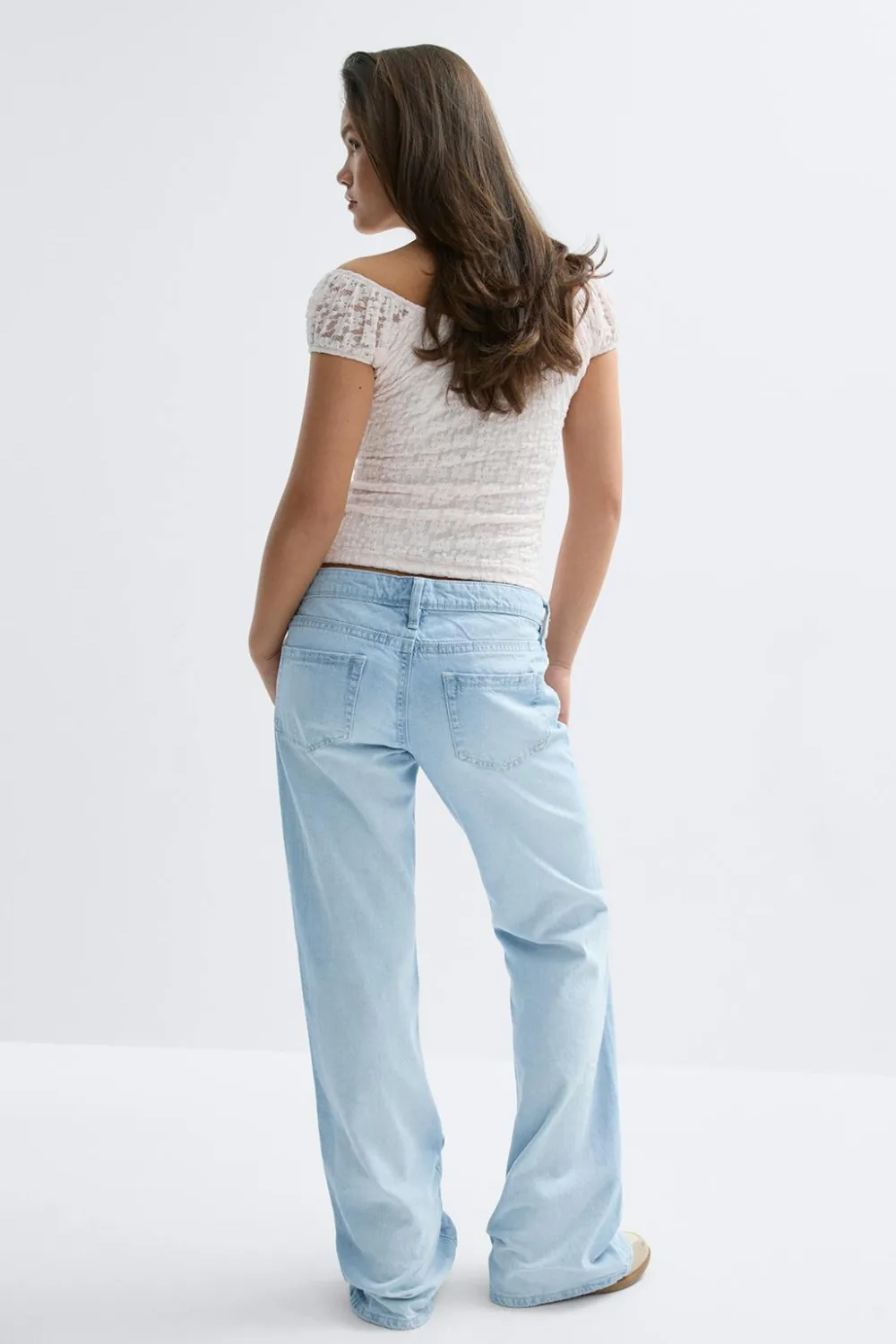 Gina Tricot Y low loose bootcut jeans tall Blå Online