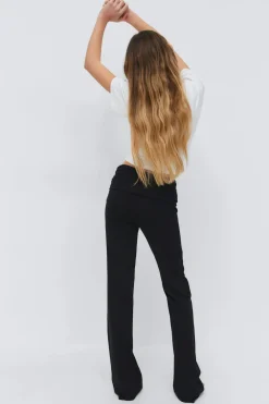 Gina Tricot Y low waist flare trousers Svart Sale