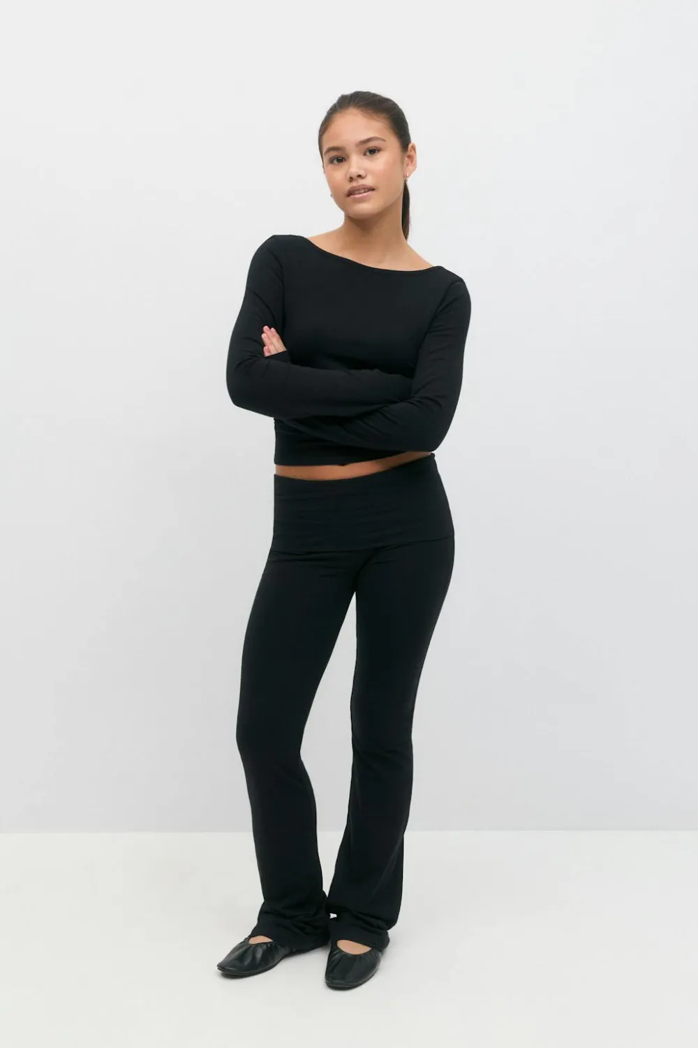 Gina Tricot Y low waist yoga leggings Svart Discount