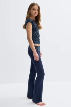 Gina Tricot Y low waist yoga leggings Blå Clearance