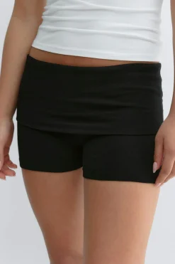 Gina Tricot y low waist yoga shorts Svart New