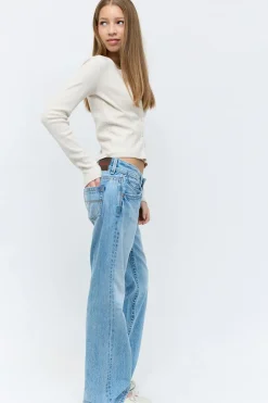 Gina Tricot Y miss lowlow jeans Blå Outlet