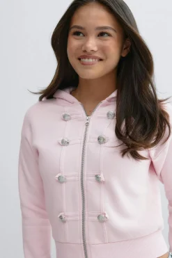 Gina Tricot Y napoleon zip hoodie Rosa Online